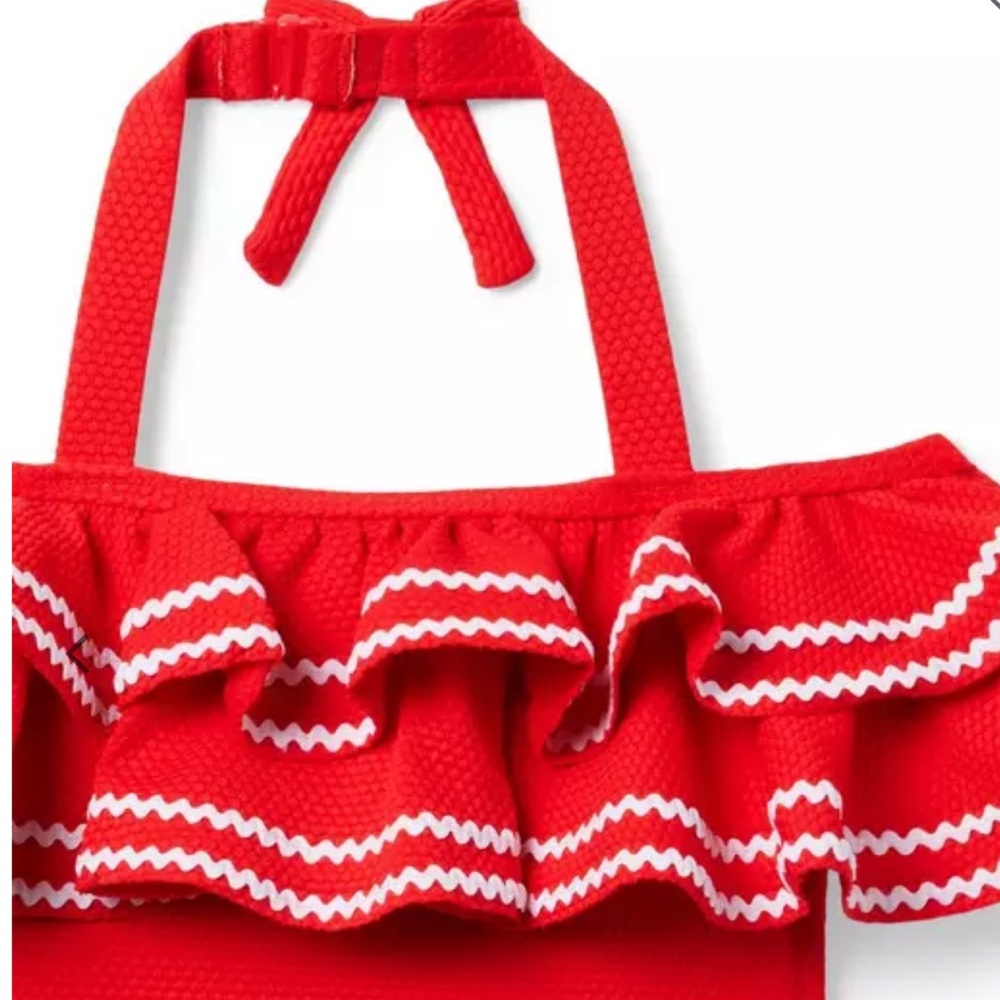 Janie and Jack Ric Rack Ruffle swimsuit size 4 - Picture 3 of 5